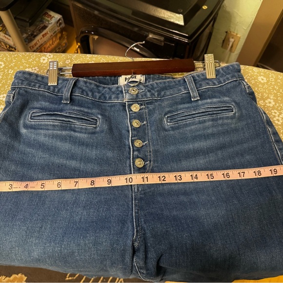 Paige Leenah Jeans Womens Size 31 Wide Leg Blue - Picture 9 of 14
